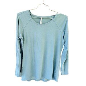 Lululemon Womens Size 10 Blue Long Sleeve Top Pima Cotton & Lycra